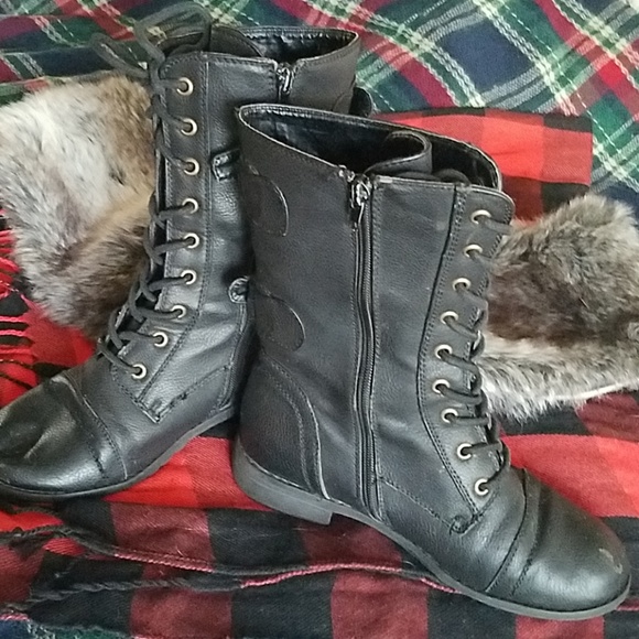 Black Combat Boots - Picture 2 of 7